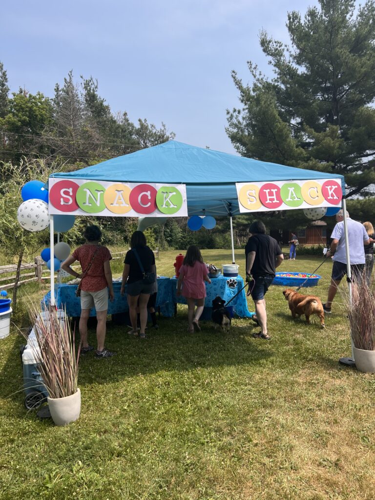 a treat tent with people inside